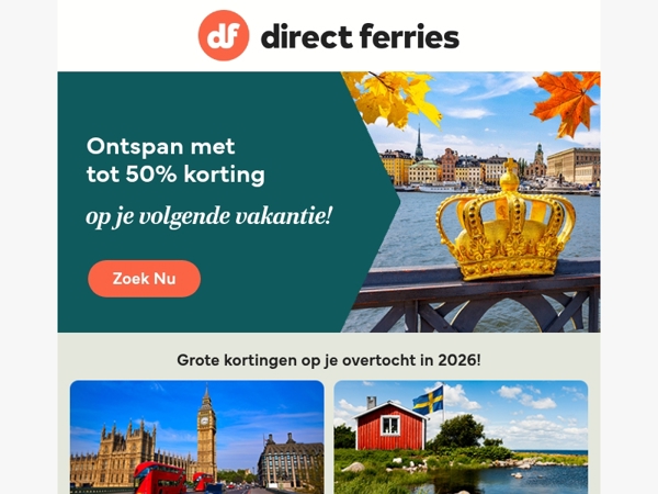 Tot 50% korting: trakteer jezelf op een zonnige vakantie!