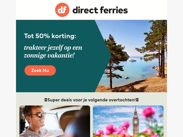 Tot 50% korting: trakteer jezelf op een zonnige vakantie!