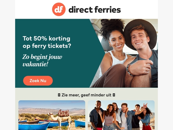 Tot 50% korting op ferry tickets? Zo begint jouw vakantie!