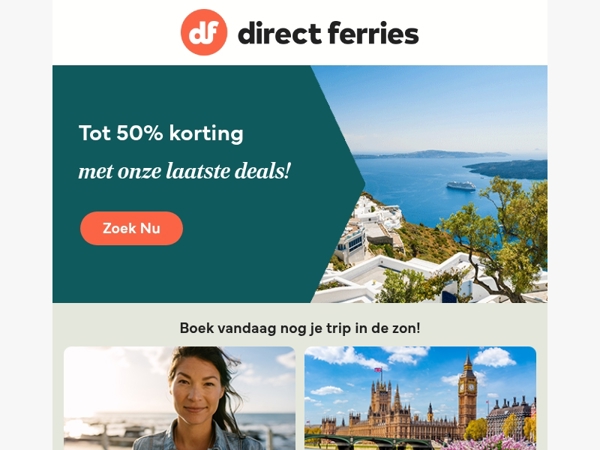 Plan vooruit en krijg tot 50% korting op je volgende overtochten!