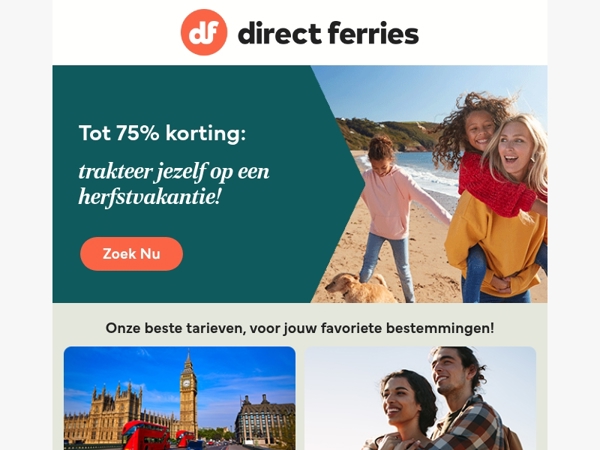 Tot 75% korting: trakteer jezelf op een herfstvakantie!