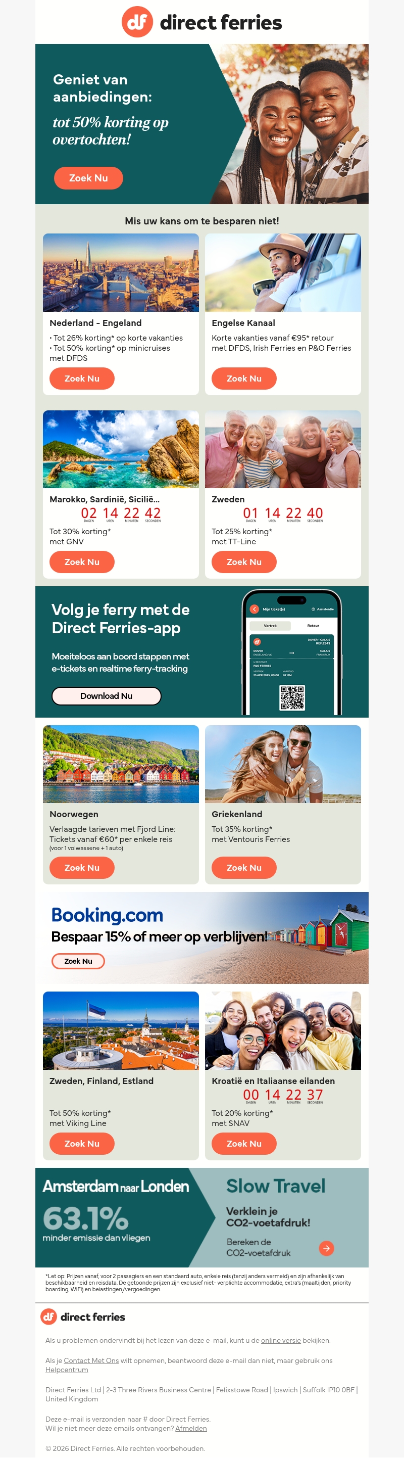 Geniet van aanbiedingen: tot 50% korting op overtochten! Geniet van aanbiedingen: tot 50% korting op overtochten!