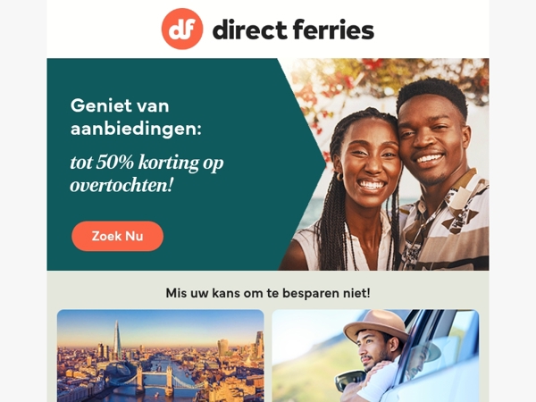 Geniet van aanbiedingen: tot 50% korting op overtochten!
