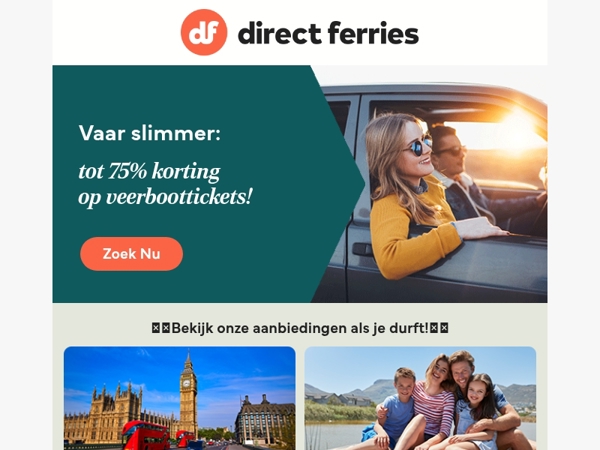 Vaar slimmer: nu tot 75% korting op veerboottickets!