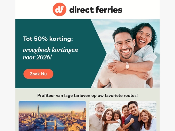 Tot 50% korting: vroegboek kortingen voor 2026!