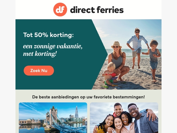 Tot 50% korting: een zonnige vakantie, met korting!