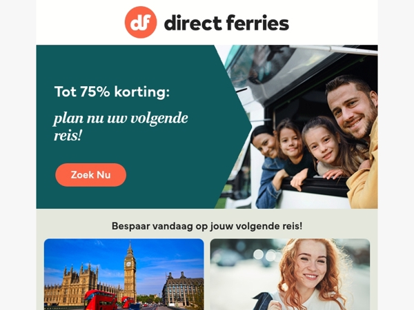 Tot 75% korting: plan nu uw volgende reis!