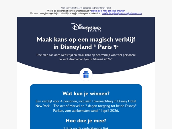 Maak kans op een magisch verblijf ✨