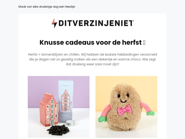 Hi Mailaanbiedingen, het is herfst: regen buiten, lol binnen 🌧️