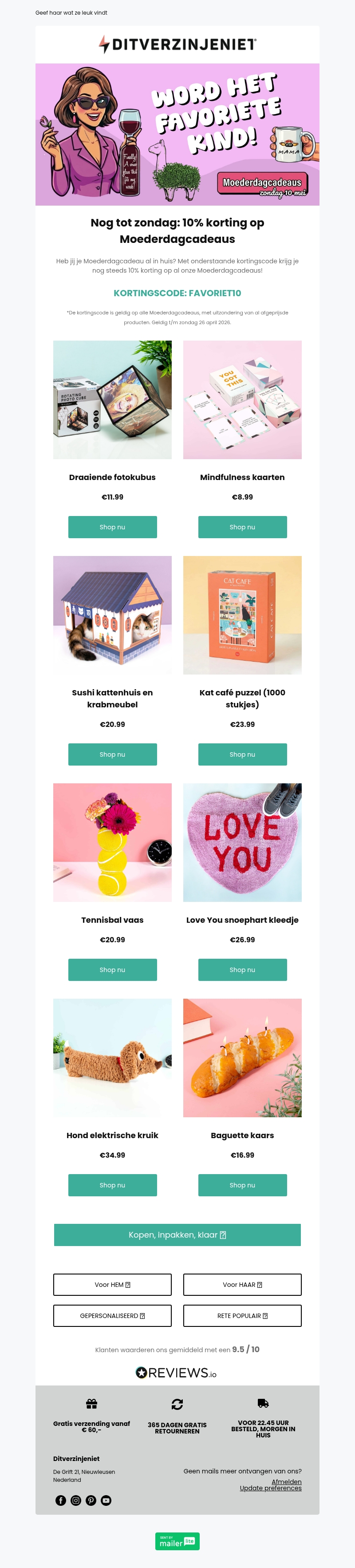 Shop nu nog met 10% korting voor Moederdag π Shop nu nog met 10% korting voor Moederdag π