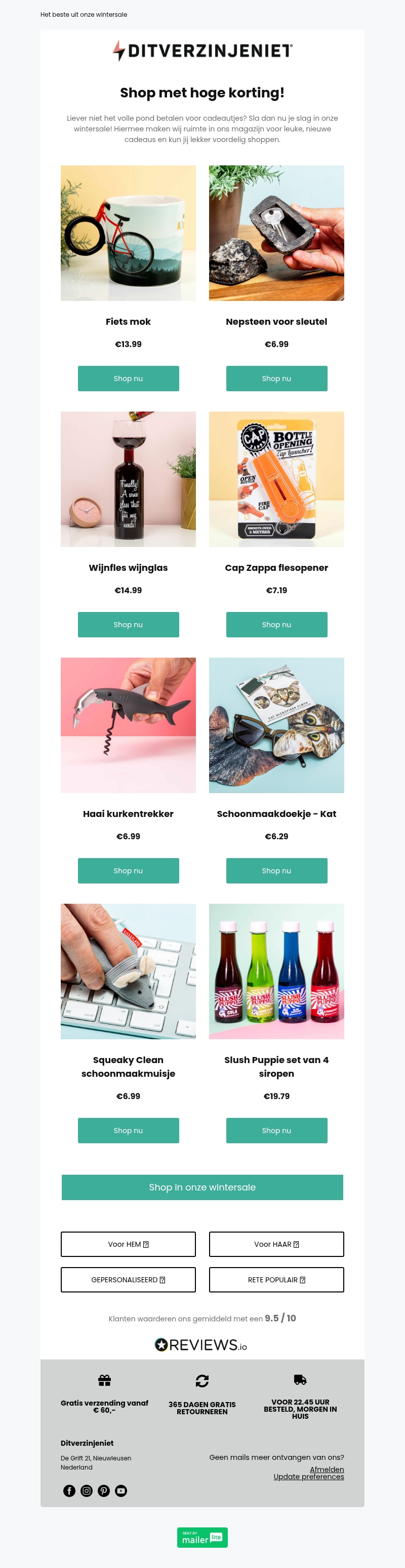 Scoor de leukste cadeaus met fikse korting ๐ค Scoor de leukste cadeaus met fikse korting ๐ค