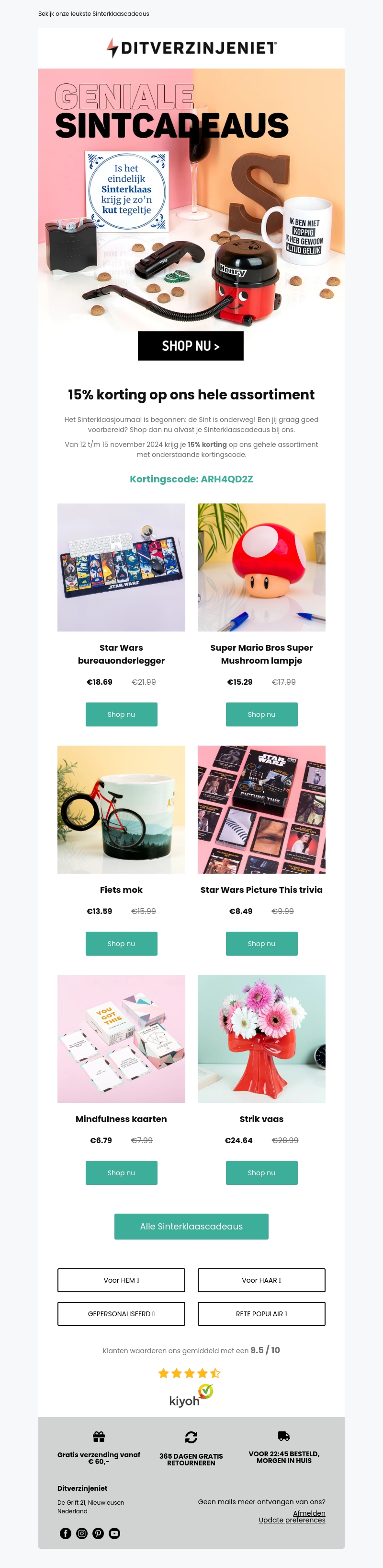 Je krijgt nu 15% korting op al je Sinterklaasaankopen 🎁 Je krijgt nu 15% korting op al je Sinterklaasaankopen 🎁