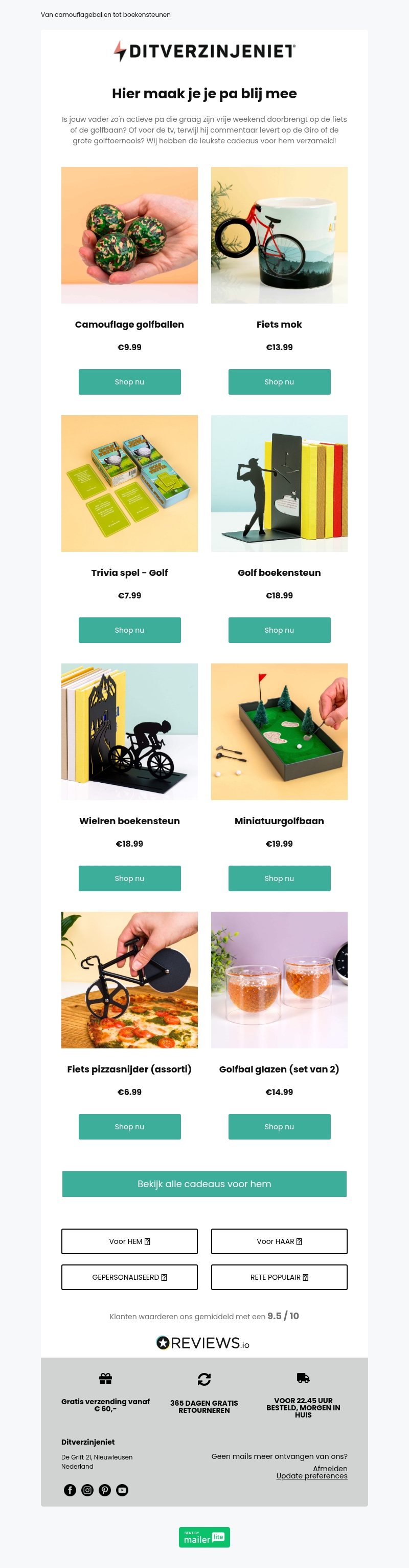 Lekker op de fiets of golfbaan: de leukste cadeaus voor je pa ποΈββοΈ Lekker op de fiets of golfbaan: de leukste cadeaus voor je pa ποΈββοΈ