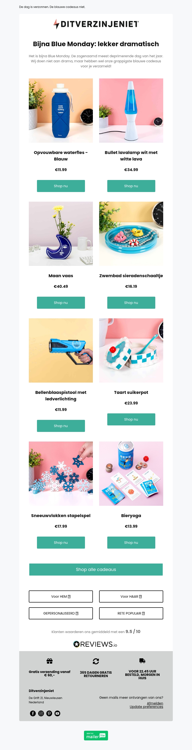 Blue Monday komt eraan: wij hebben blauwe cadeaus ๐ Blue Monday komt eraan: wij hebben blauwe cadeaus ๐