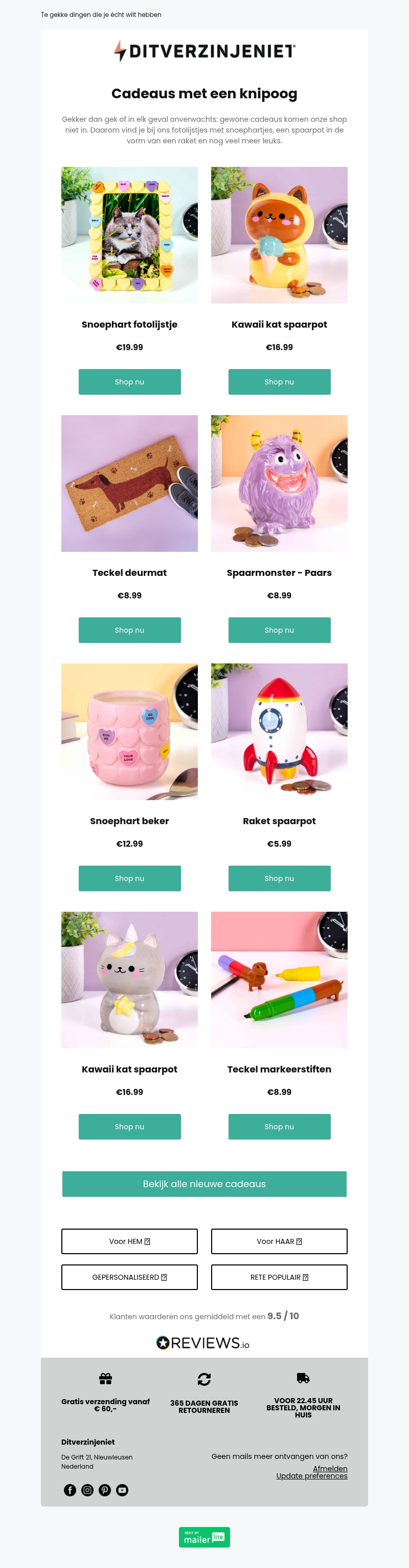 Nieuw in onze shop: snoephartjes en spaarpotten Nieuw in onze shop: snoephartjes en spaarpotten