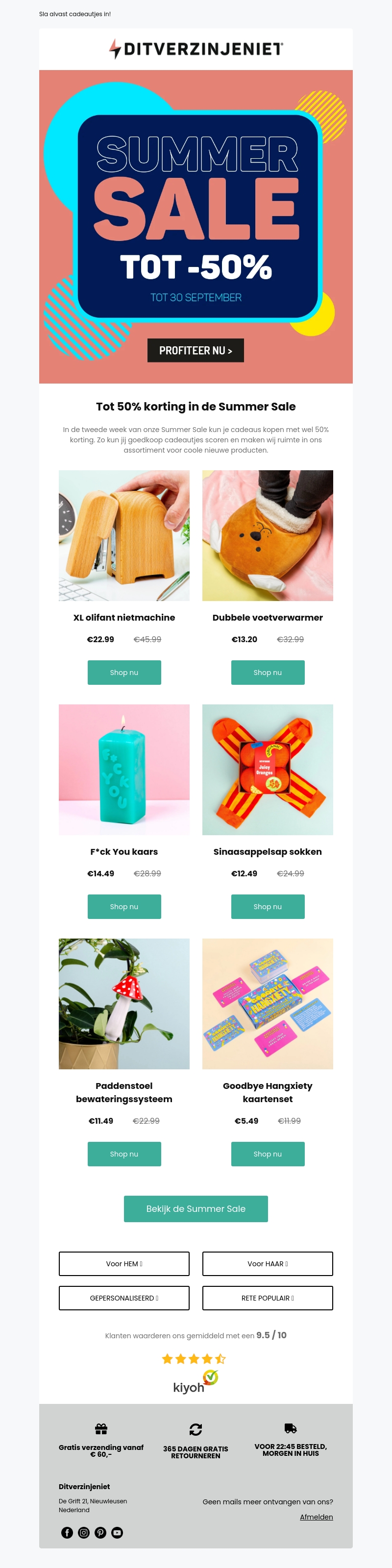 Shop met 50% korting in onze Summer Sale ☀ Shop met 50% korting in onze Summer Sale ☀