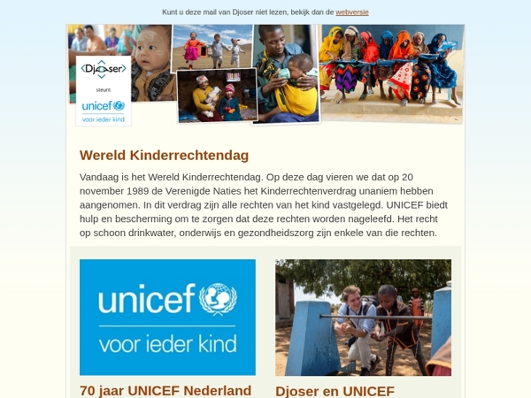 Steun UNICEF op Wereld Kinderrechtendag