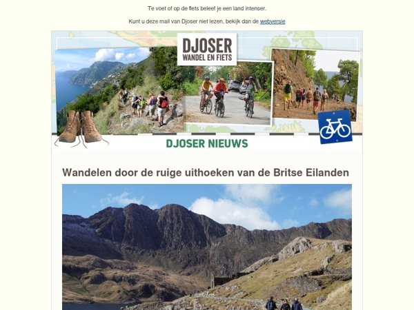 Wandelen in Brittannië | Mekongdelta op de fiets | Djoser Wereldmarkt