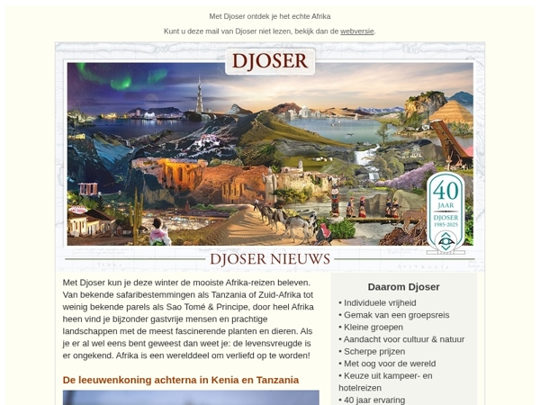 Ga je mee naar Afrika deze winter?