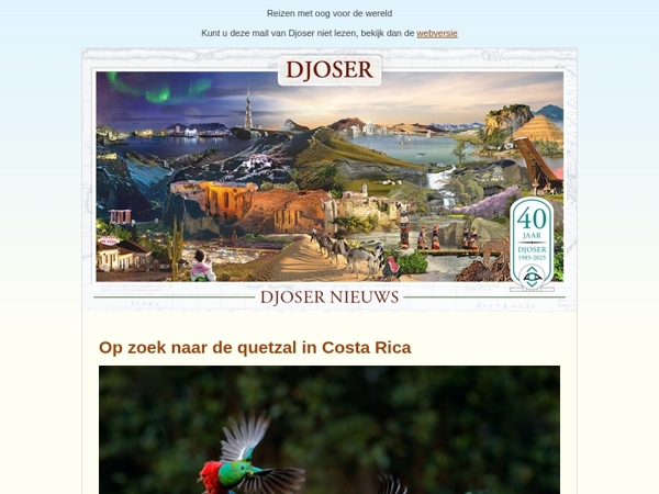 Nieuwe reis Zuid-Afrika | Quetzals in Costa Rica | Zuid-India