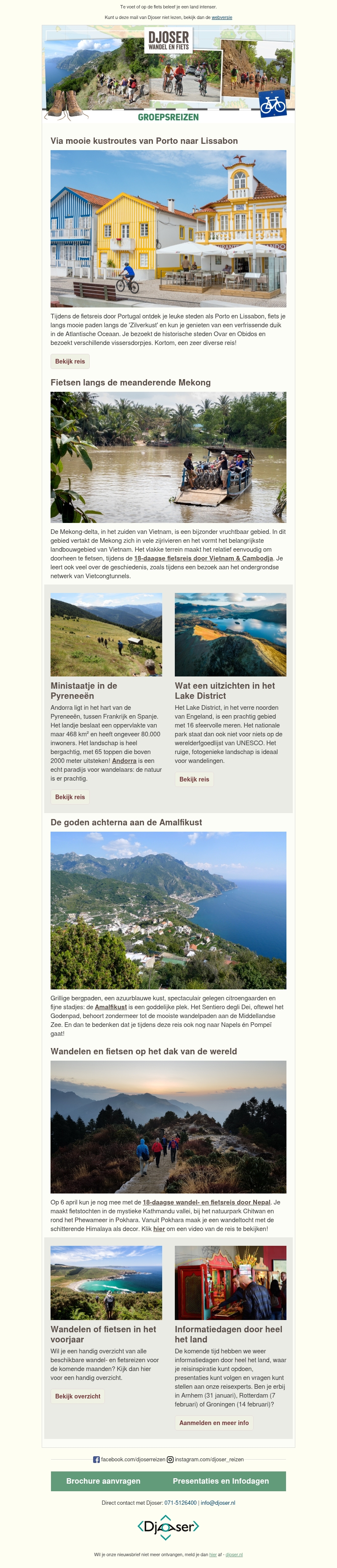 Porto-Lissabon | Langs de Mekong | Schitterende Amalfikust Porto-Lissabon | Langs de Mekong | Schitterende Amalfikust