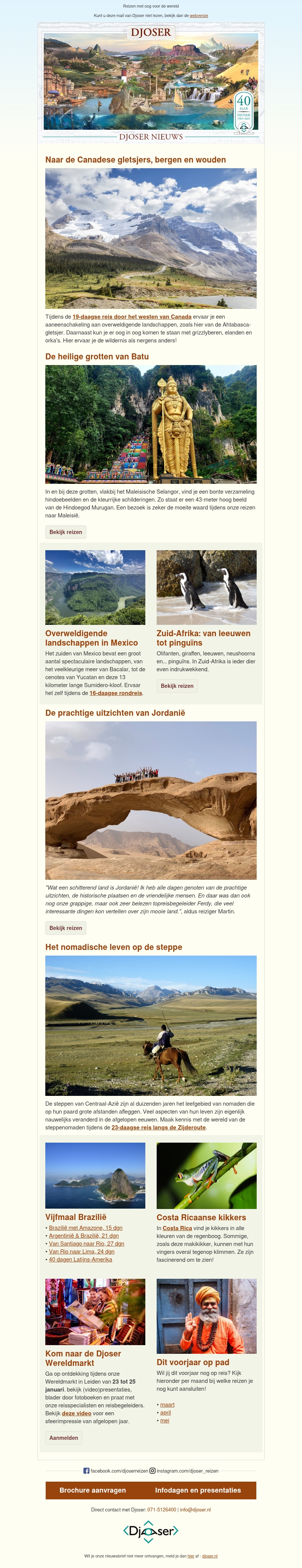 Canadese gletsjers | Vijfmaal Brazilië | Steppenomaden Canadese gletsjers | Vijfmaal Brazilië | Steppenomaden