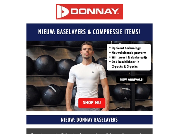 💥 NIEUW! Donnay Baselayers, Compressieshorts & Sportleggings 🏋️‍♂️