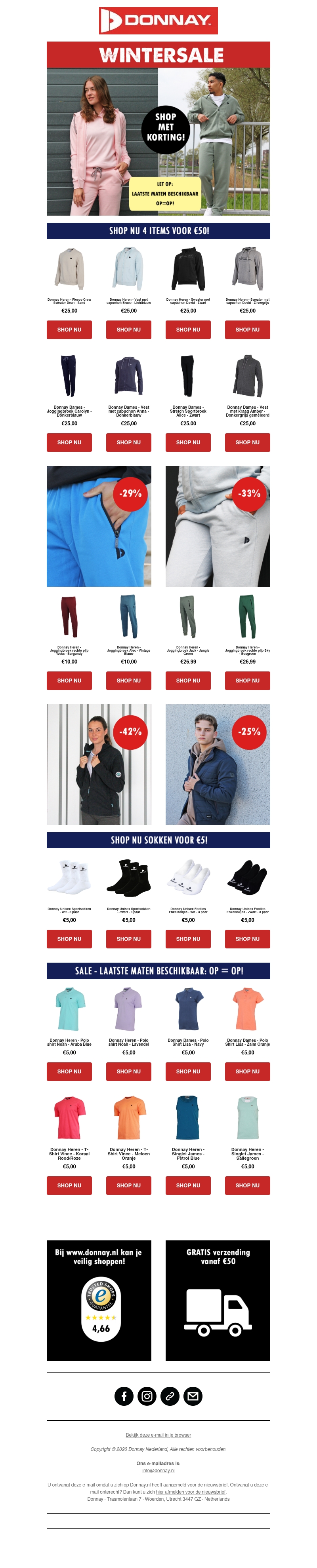 Donnay WINTERSALE is live ❄️ Bekijk nu alle topdeals! Donnay WINTERSALE is live ❄️ Bekijk nu alle topdeals!