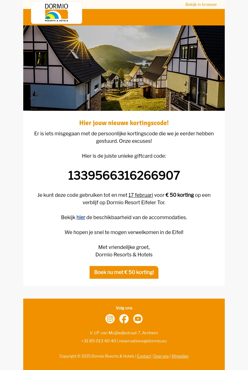 Oeps, een foutje in je persoonlijke kortingscode! Oeps, een foutje in je persoonlijke kortingscode!