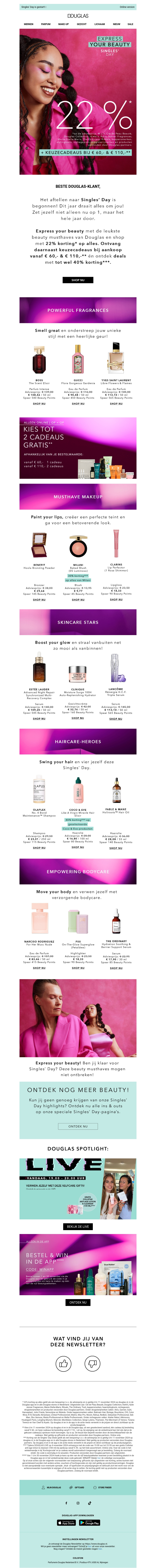 22% korting* op alles + keuzecadeaus** 🎁 22% korting* op alles + keuzecadeaus** 🎁