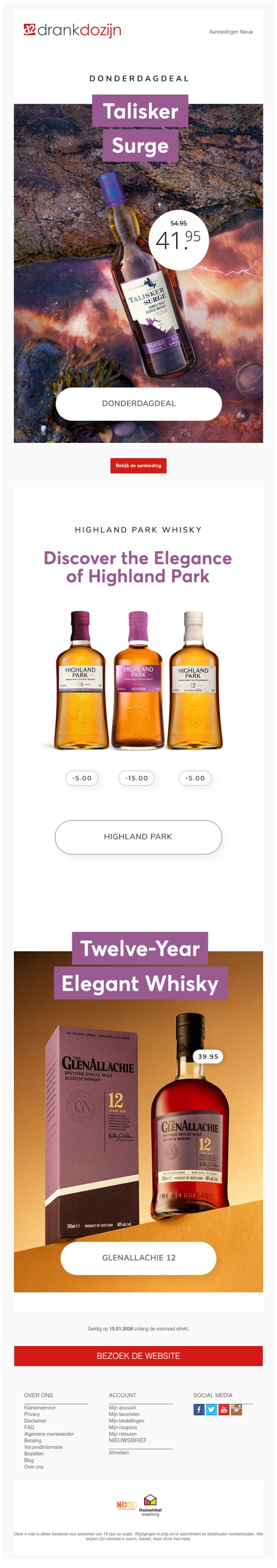 DonderdagDeal | Talisker Surge 70CL DonderdagDeal | Talisker Surge 70CL