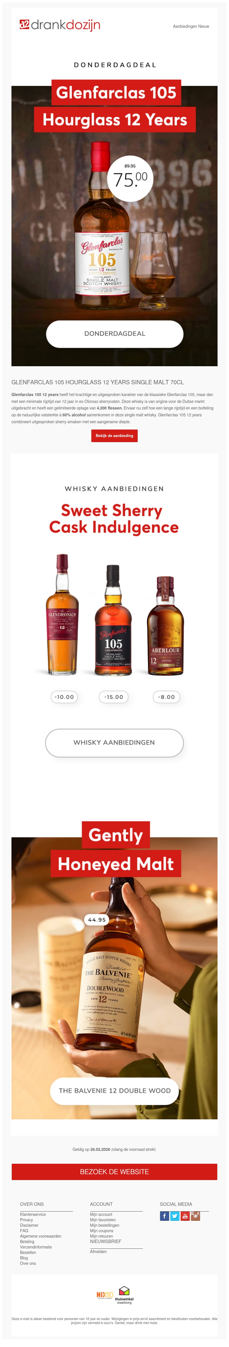 DonderdagDeal | Glenfarclas 105 12 years 70CL DonderdagDeal | Glenfarclas 105 12 years 70CL