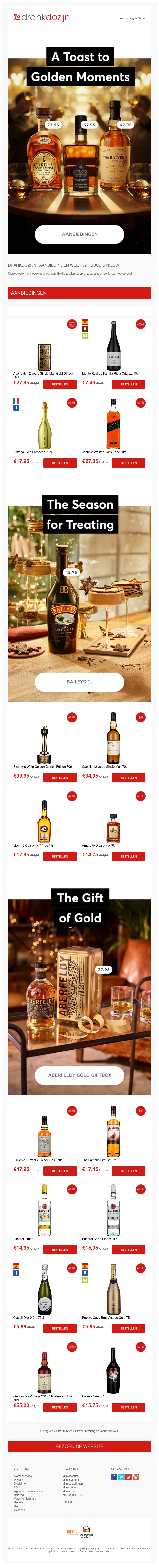DrankDozijn | Aanbiedingen week 52 | Goud & Nieuw DrankDozijn | Aanbiedingen week 52 | Goud & Nieuw