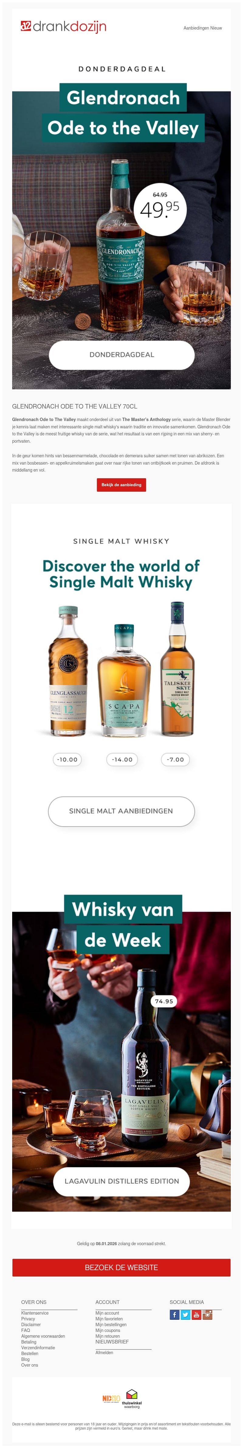 DonderdagDeal | Glendronach Ode to the Valley 70CL DonderdagDeal | Glendronach Ode to the Valley 70CL