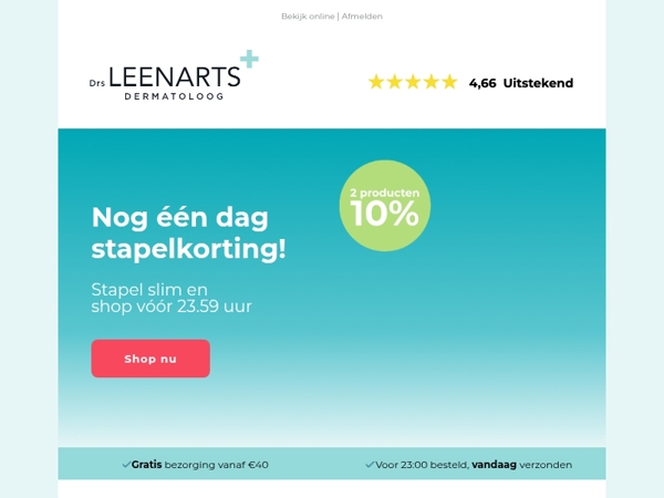 Nog één dag stapelkorting! 🛍️