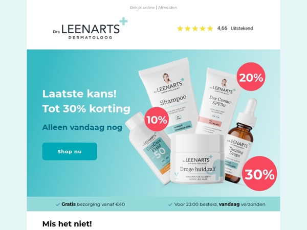 Alleen vandaag nog: tot 30% korting! 🧴