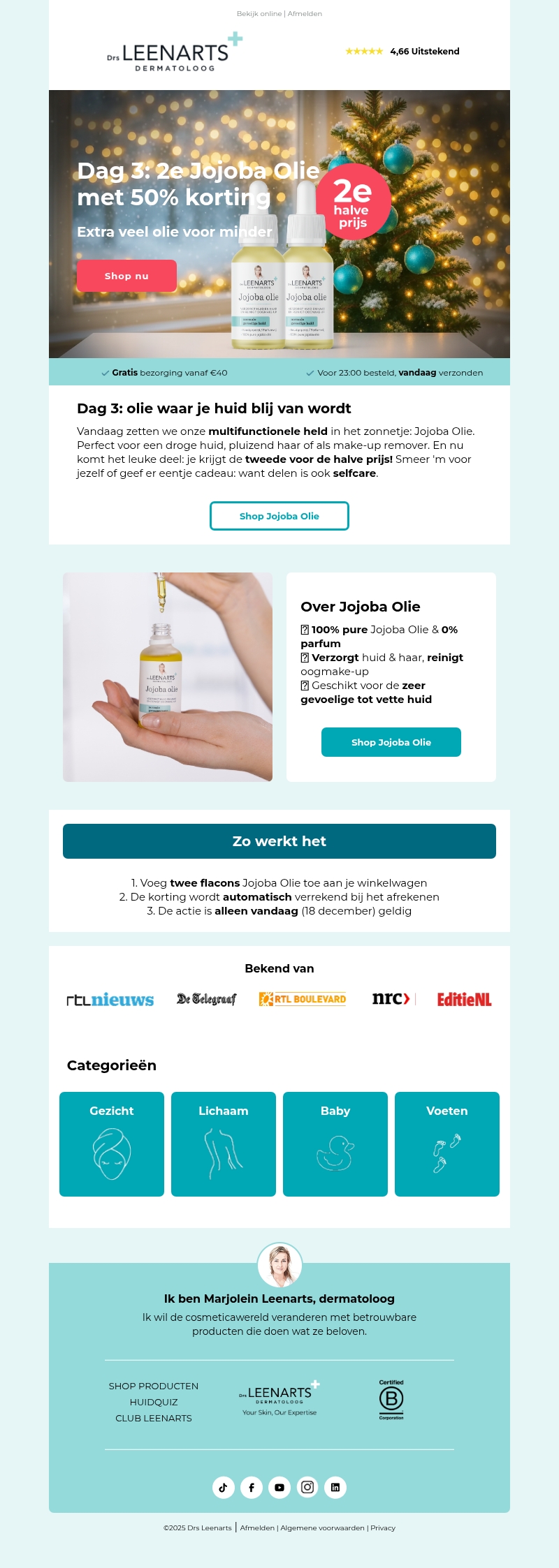 Dag 3: 2e Jojoba Olie halve prijs💛 Dag 3: 2e Jojoba Olie halve prijs💛