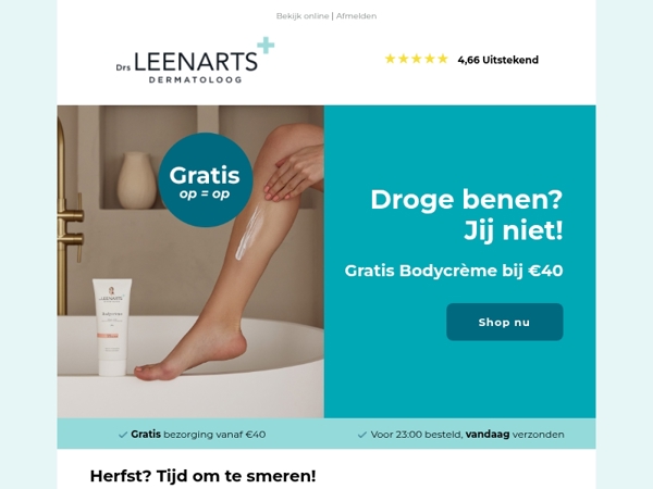 Gratis Bodycrème bij €40 🧴