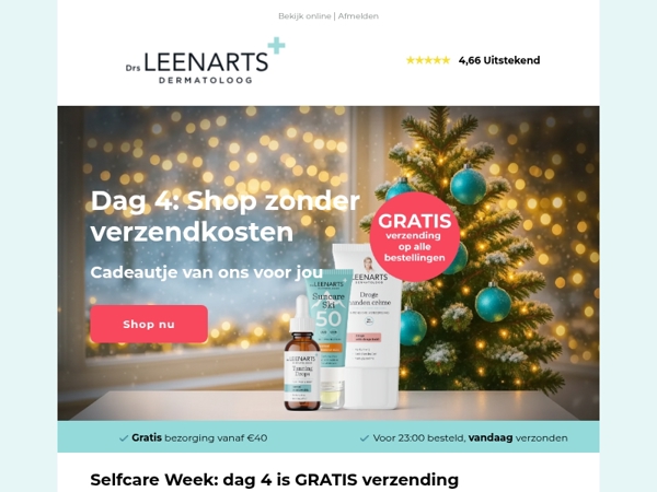 Dag 4: wij betalen je verzending 🎁