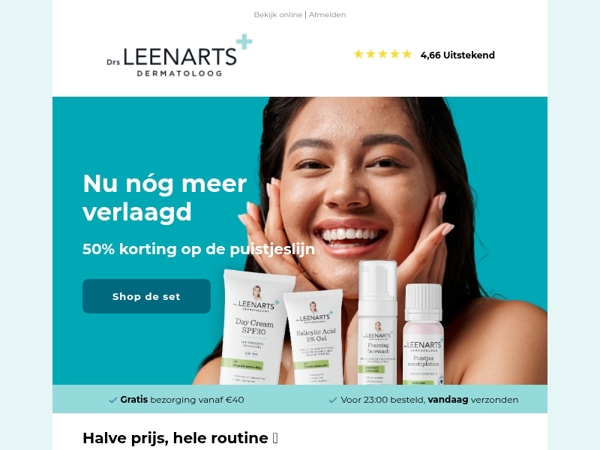 Complete routine tegen puistjes nu met 50% korting💙