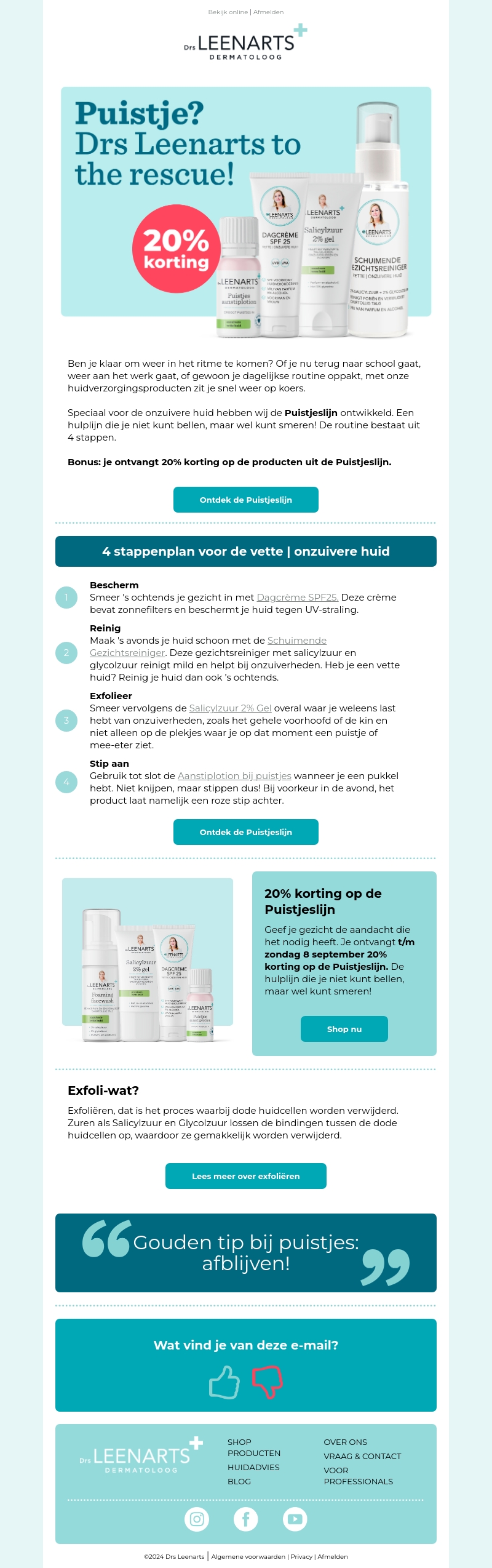 Puistje? Nu: 20% korting op de Puistjeslijn🦸🏼 Puistje? Nu: 20% korting op de Puistjeslijn🦸🏼