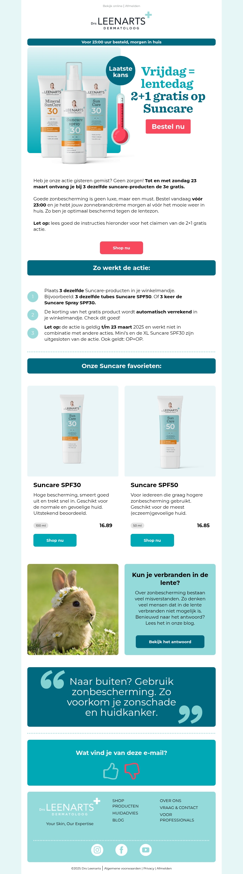 Laatste kans! 2+1 gratis op Suncare🔆 Laatste kans! 2+1 gratis op Suncare🔆