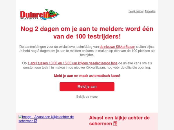 Nog 2 dagen om je aan te melden!