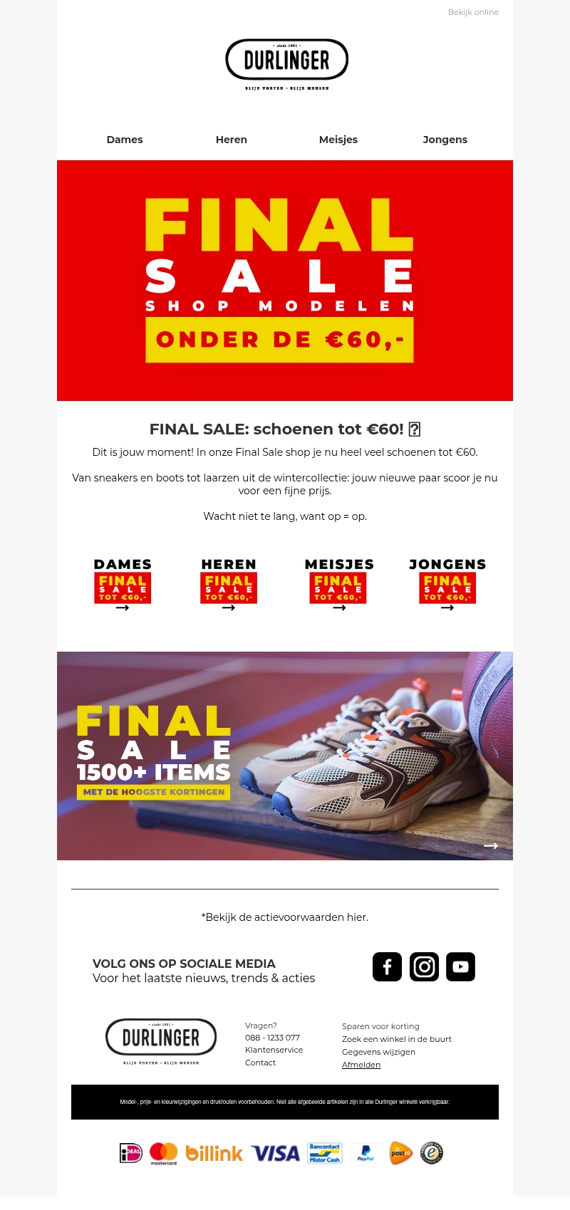 FINAL SALE: Shop onder de 60 euro! FINAL SALE: Shop onder de 60 euro!