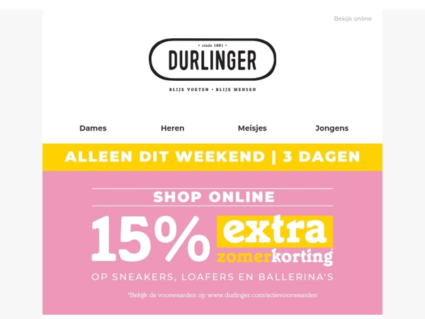 WEEKEND DEAL: 15% EXTRA ZOMERKORTING