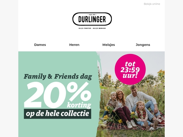 Allerlaatste kans: 20% korting op alles!