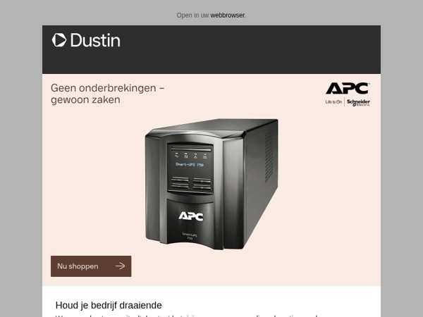 Blijf draaiende wanneer de stroom uitvalt