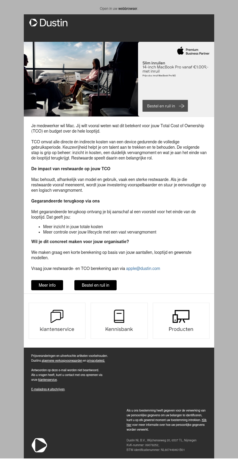 Lagere TCO met Apple devices en sterke restwaarde Lagere TCO met Apple devices en sterke restwaarde