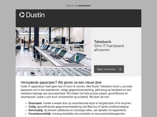 Dustin Takeback geeft uw oude IT een nieuw leven