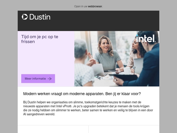 Nu is het tijd om je pc te vernieuwen met Intel vPro®